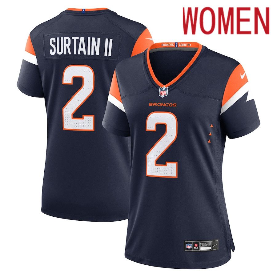 Women Denver Broncos 2 Patrick Surtain II Nike Navy Alternate Game NFL Jersey